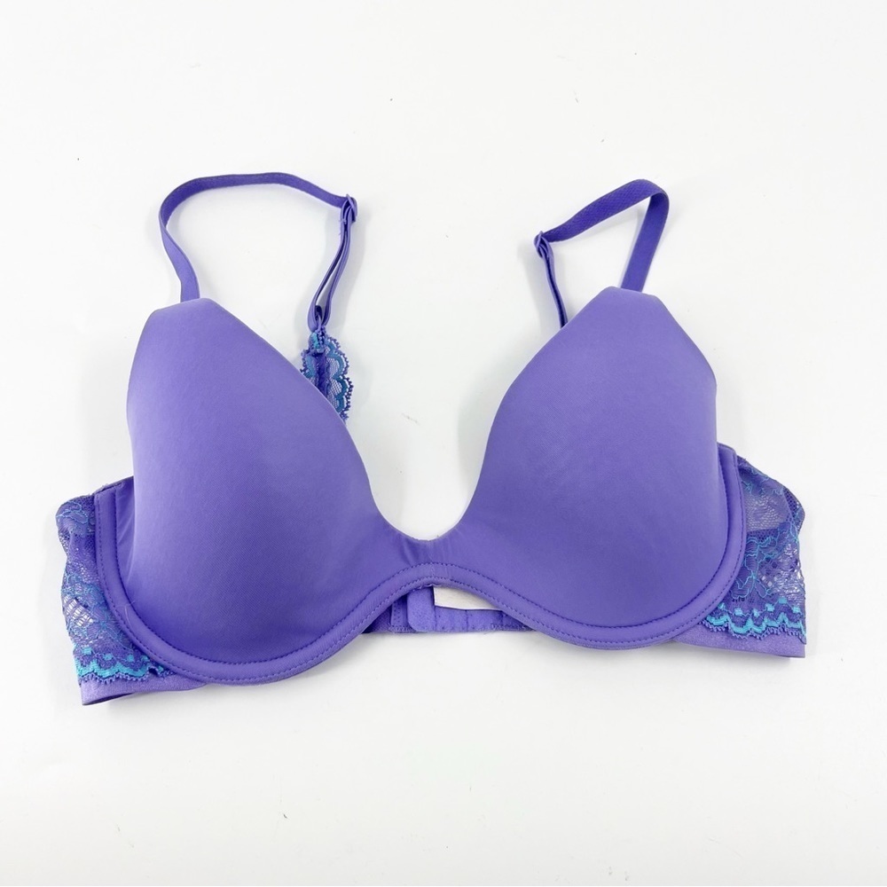 ✅ ON GOSSAMER PURPLE LACE BACK BRA WITH UNDERWIRE SIZE 32C